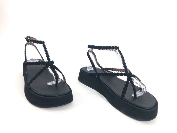 Black Suede Platform Sandals
