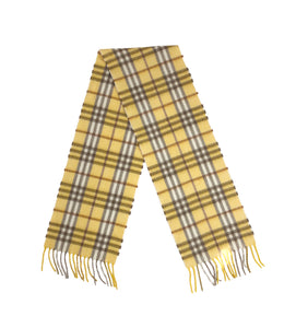 House Check Cashmere Fringe Scarf