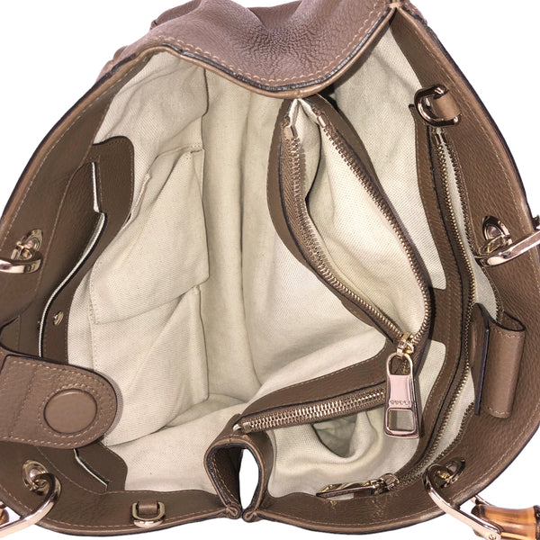 Leather Bamboo Shopper Medium