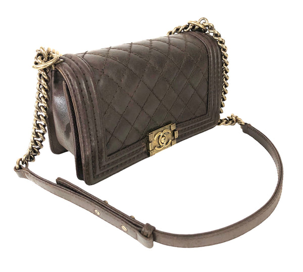 Quilted Deerskin Leather Boy Bag Medium