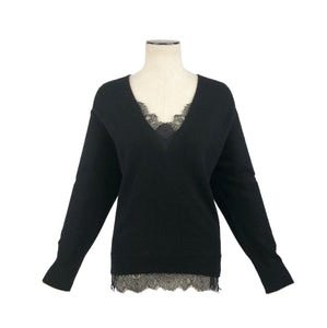 Black Lace Vee Looker Pullover | Size XS