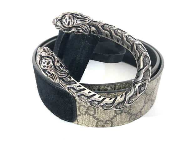 GG Supreme Monogram Suede Dionysus 40mm Belt | Size US 38 - IT 95