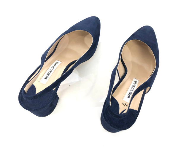 50mm Allurasa Navy Suede Slingback Pump | Size US 7.5 | IT 38