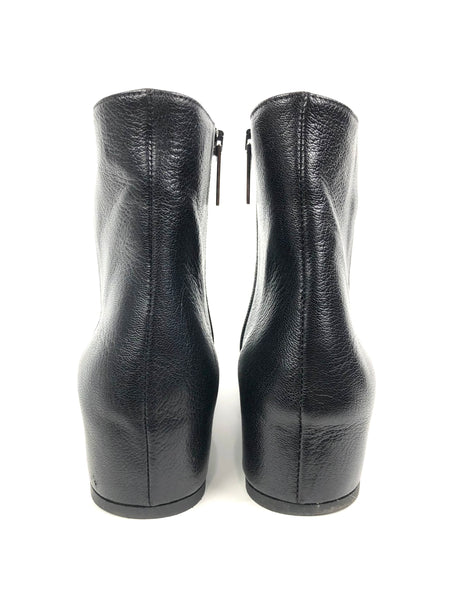 Black leather ankle boot "Ulyssa" with hidden wedge