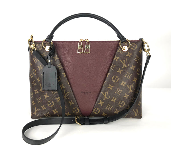 V Tote MM Monogram Bordeaux Black