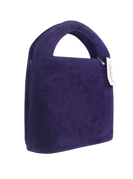 Vintage Purple Suede Convertible Bucket Bag Handbag
