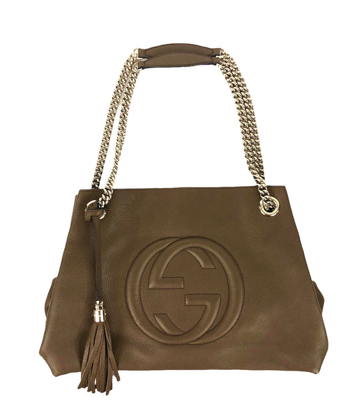 Brown Leather Soho Medium Chain Tote