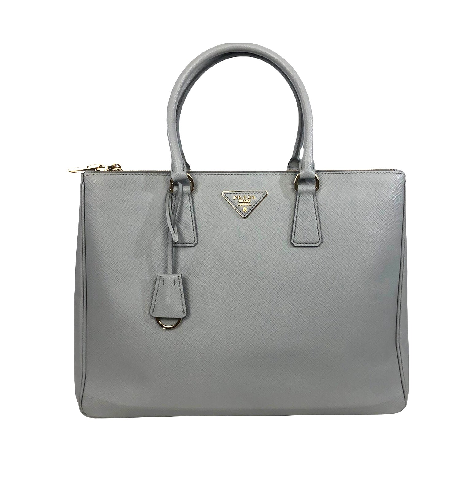 Galleria Grey Saffiano Leather Convertible Bag/Tote