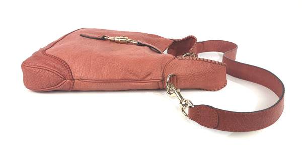 Jackie Pink Coral Pebble Leather Convertible Hobo