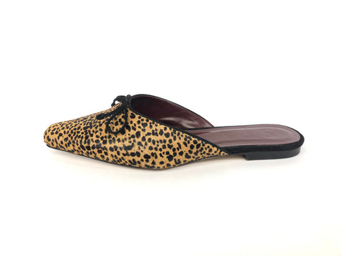 Gina Cheetah Print Hide Flat Mules | Size 38