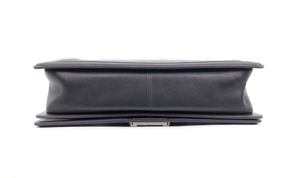 Slate Grey Large Lambskin Boy Flap Shoulder Bag
