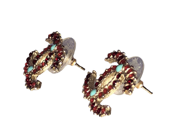Gold Plated & Resin Interlocked CC's Paris-Dallas Metiers D'Art Stud Earrings