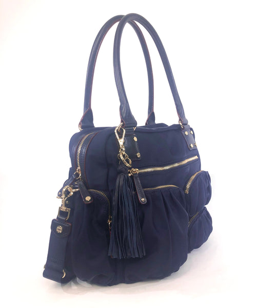 Gramercy Navy Nylon Satchel | Large