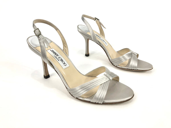 Pleated Satin Slingback Heel | Size 37.5