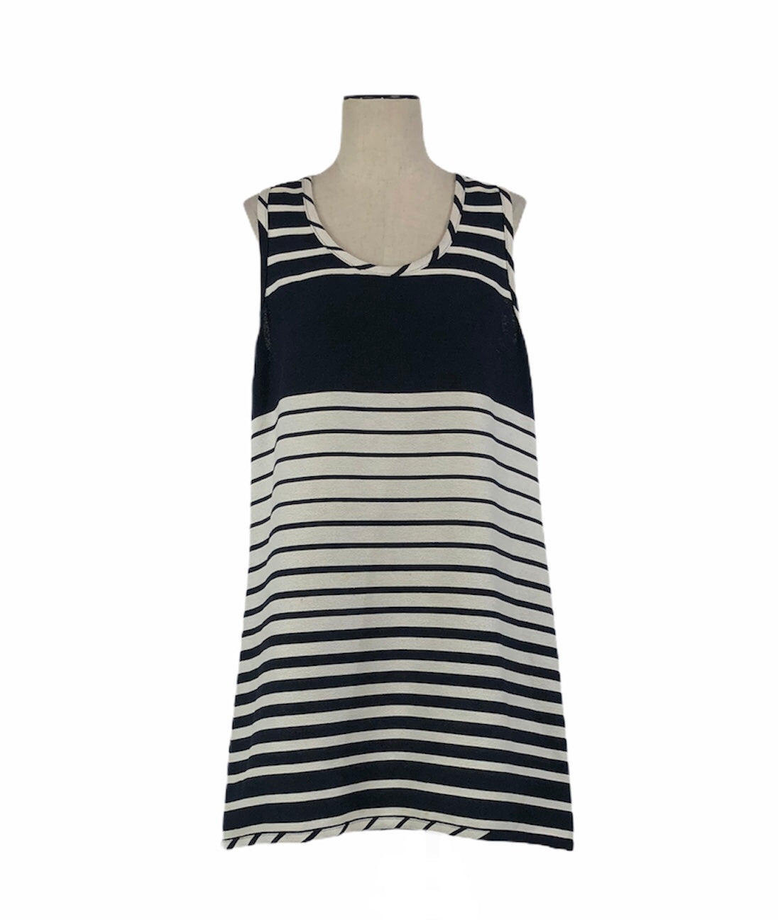 Navy and White Striped Mini Dress | Size 8