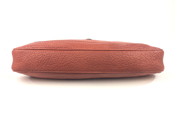 Jackie Pink Coral Pebble Leather Convertible Hobo