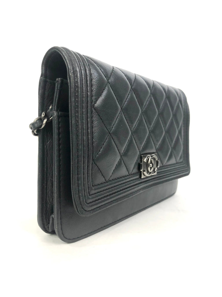 CHANEL Caviar Quilted Wallet on Chain WOC Black 1303693