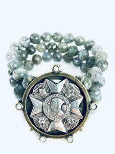 Labradorite Layered Centennial Medallion Bracelet