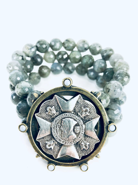 Labradorite Layered Centennial Medallion Bracelet