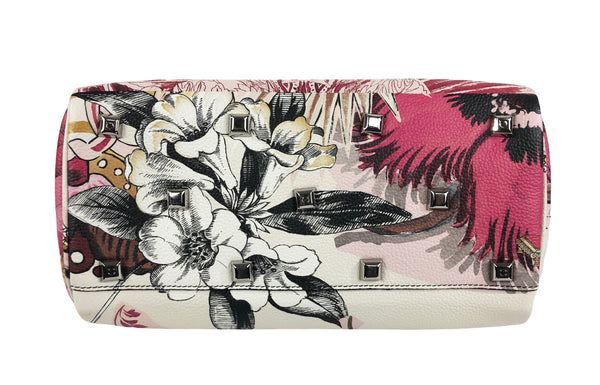 New Bianco Floral Stamped Calfskin Studio Tote