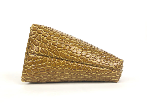 Shirley Clear Tan Croc Embossed Handbag