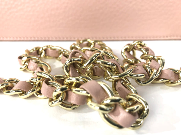 Pink Pebble Leather Convertible Clutch - Shoulder Bag - Crossbody