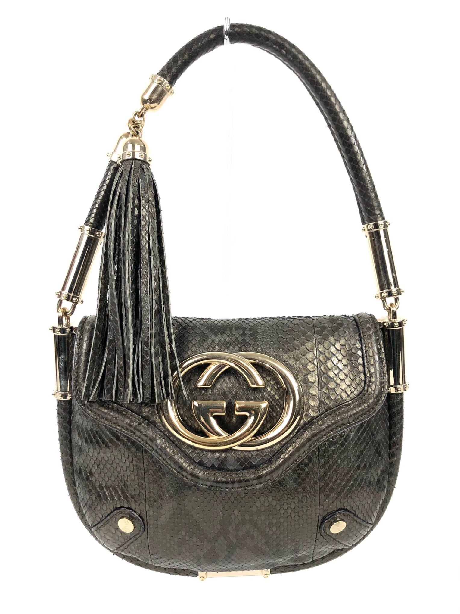 Brit Tassel Small Python Flap Bag