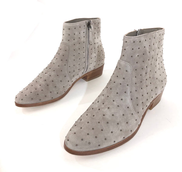 Lacole Gravel Grey Suede Booties | Size 7.5