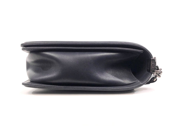 Slate Grey Large Lambskin Boy Flap Shoulder Bag