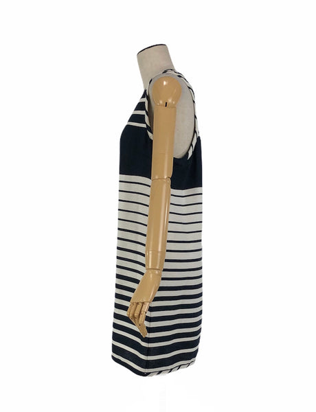 Navy and White Striped Mini Dress | Size 8