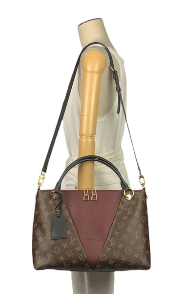 V Tote MM Monogram Bordeaux Black