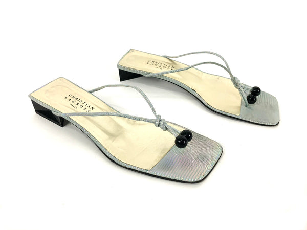 Vintage Iridescent Thong Sandals | Size 7.5