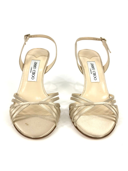 Metallic Champagne Slingback Heels | Size US 7.5 - EU 37.5