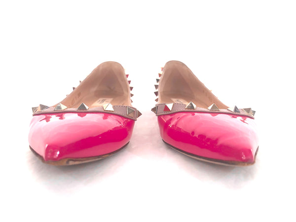 Rockstud Patent Flat | Size US 7.5 - IT 38.5