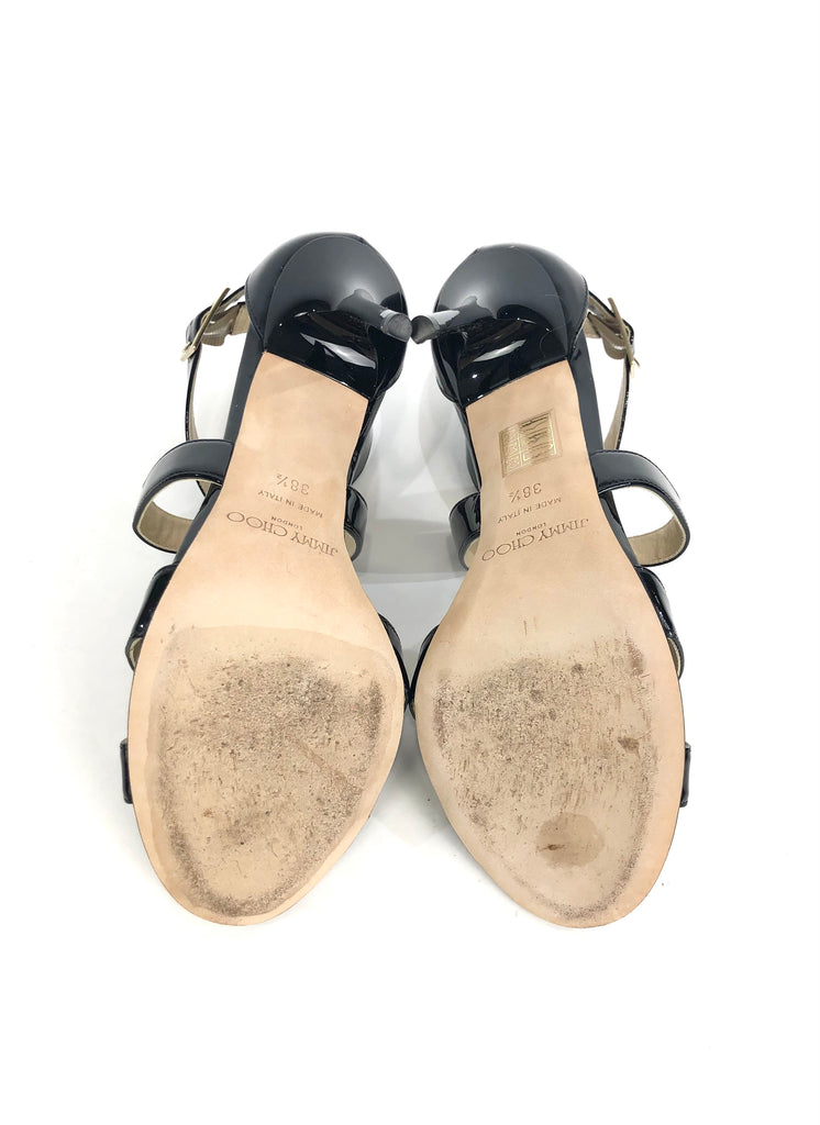 Louis Vuitton Damier Patent Leather Strappy Sandals Size 7.5/38 - Yoogi's  Closet