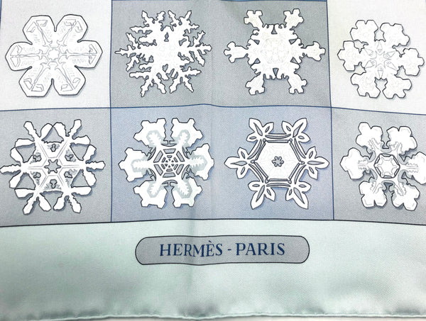 1981 "Feux de L'Hiver" Winter Snowflake Silk Scarf