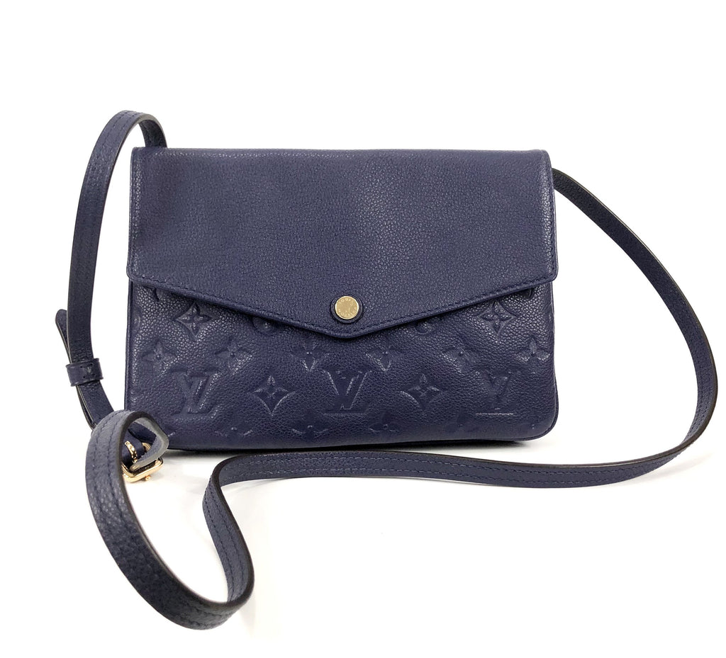 Twice leather crossbody bag Louis Vuitton Blue in Leather - 21873939