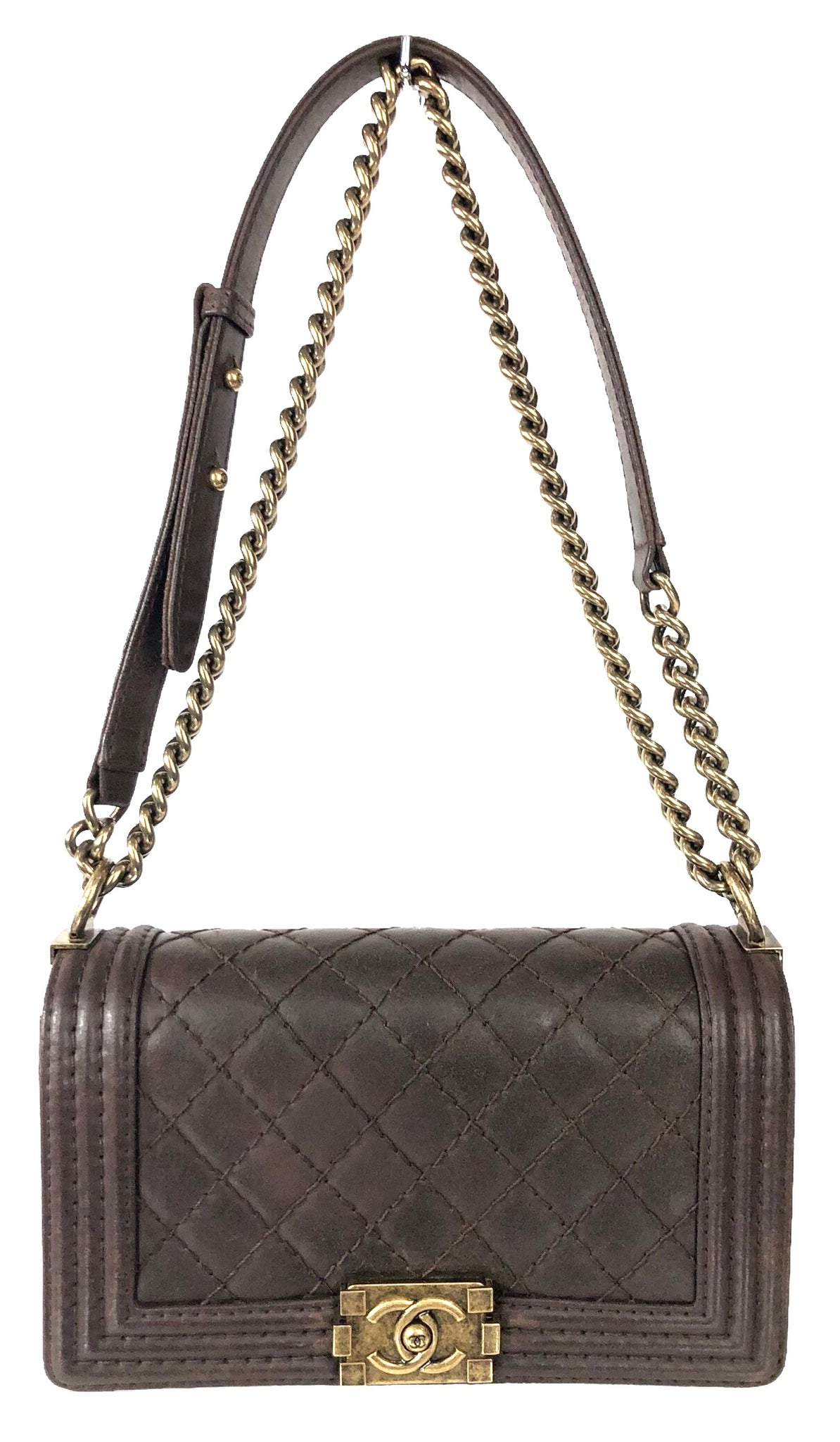 Quilted Deerskin Leather Boy Bag Medium