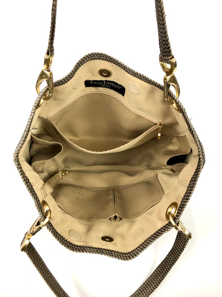 Black and Gold Woven Squishee Tote Bag