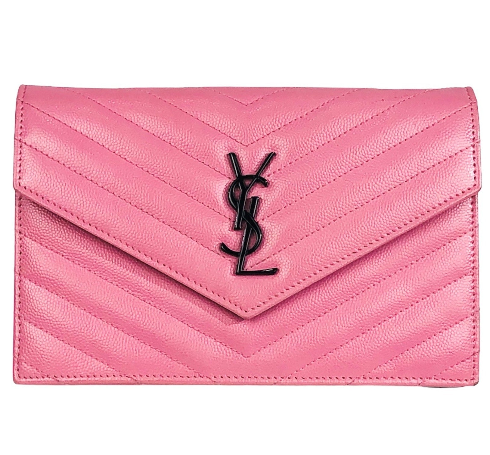Pink Monogram Matelassé Leather Small Wallet-on-Chain – Baggio