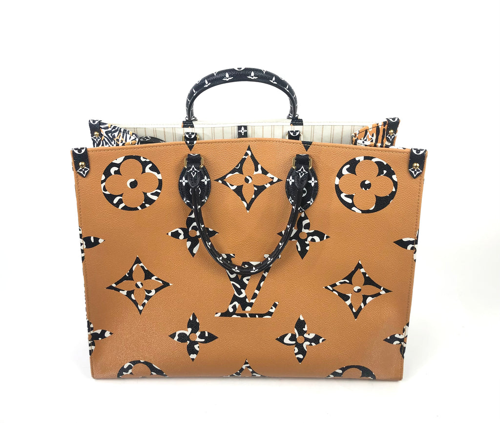 Louis Vuitton OnTheGo GM Handbag Monogram And Leopard Print In