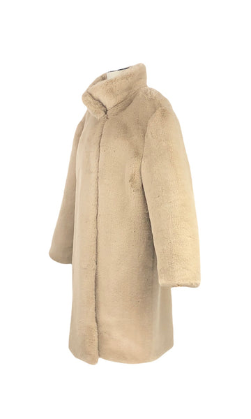Beige Faux Fur Teddy Bear Coat | Size 8