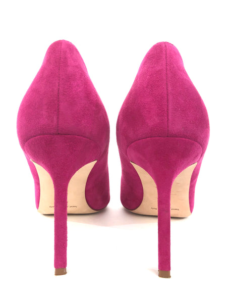 BB Pink Suede Pointed Toe Pump | Size US 38 - IT 38.5