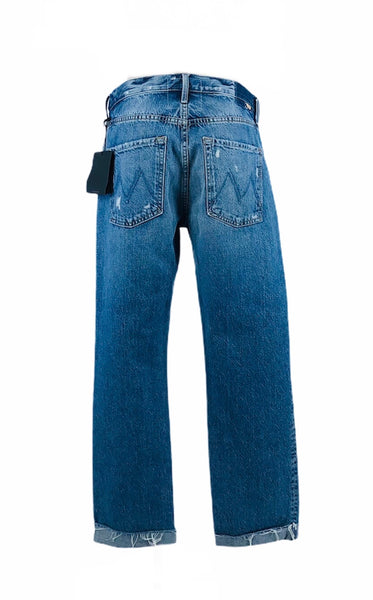 The Scrapper Cuff Ankle Fray Blue Jeans in Take Me Higher Wash | Size 28