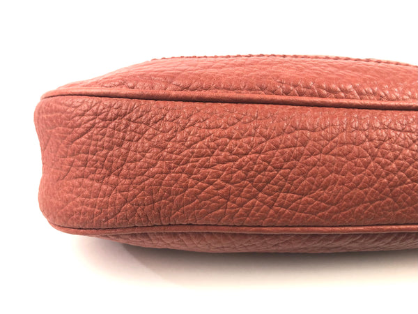 Jackie Pink Coral Pebble Leather Convertible Hobo