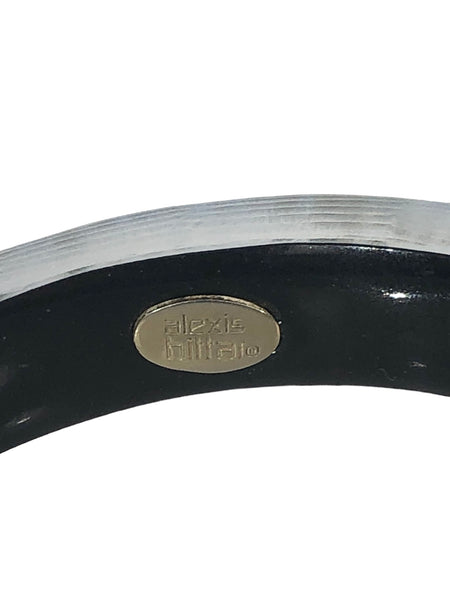 Lucite and Crystal Hinged Bangle Bracelet