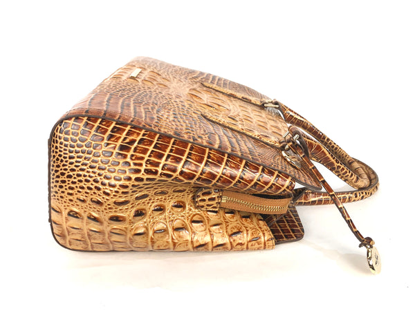 Melbourne Collection Small Finley Faux Croc Leather Satchel Bag