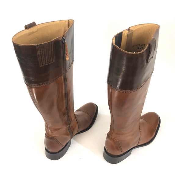 Tan and Mahogany Collard English Style Riding Boots | Size 8B