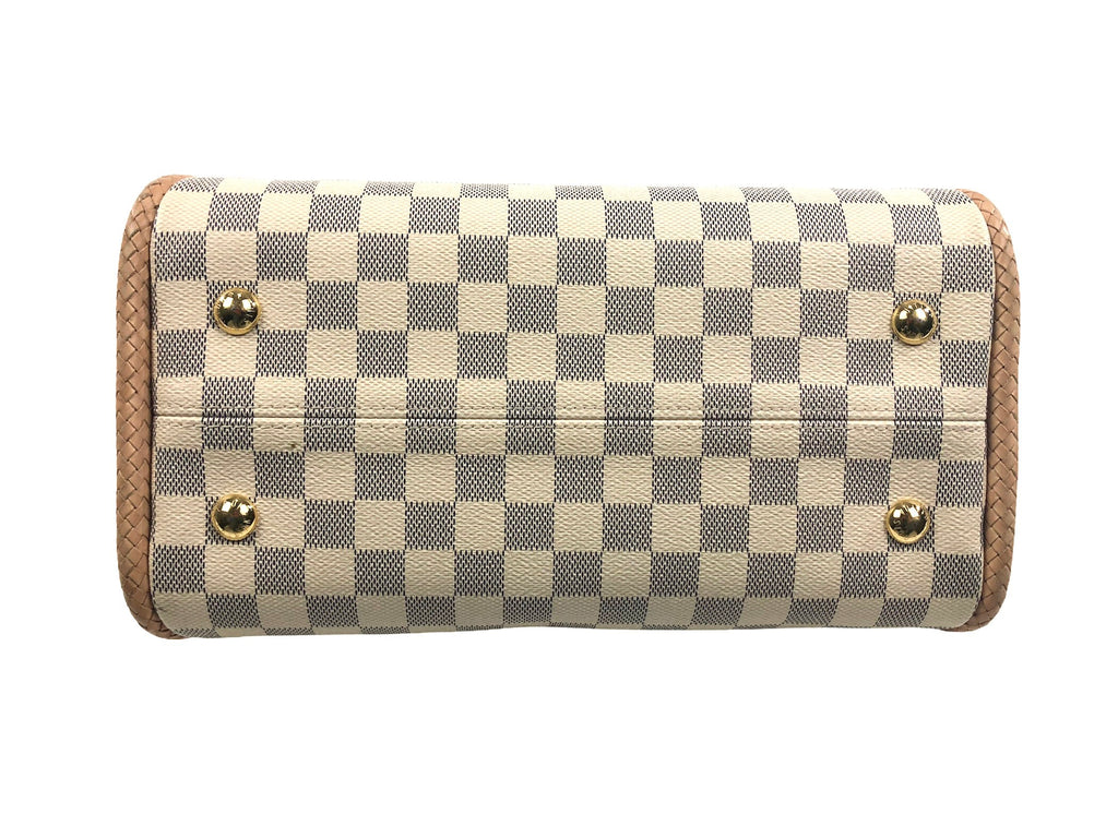 LOUIS VUITTON Propriano Damier Azur Tote Shoulder Bag White