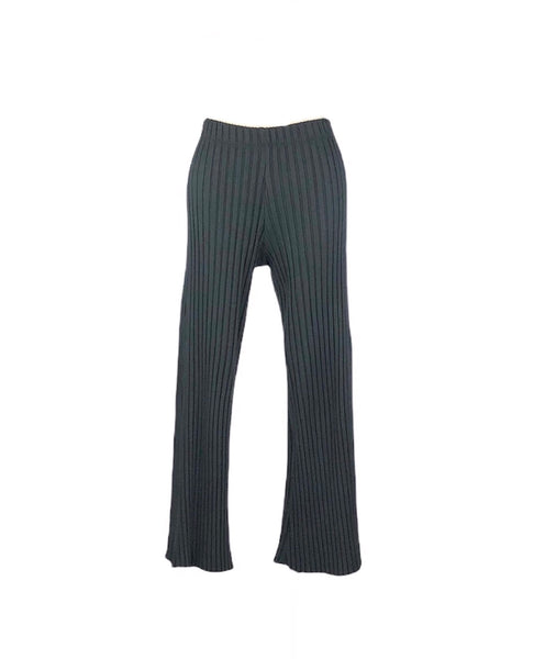 Black Ribbed Knit Pants | Size XS